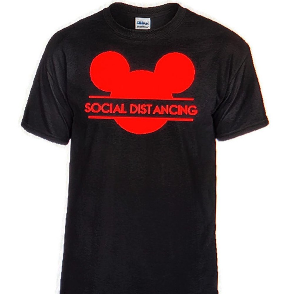 Mickey Mouse Black Social Distancing Tee.